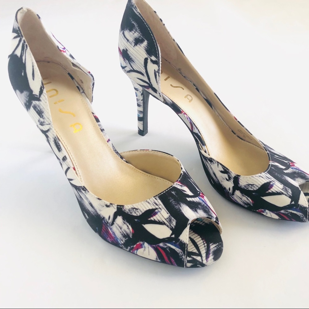 !NYOP! Unisa Floral Peep-Toe Heels - Womens 9